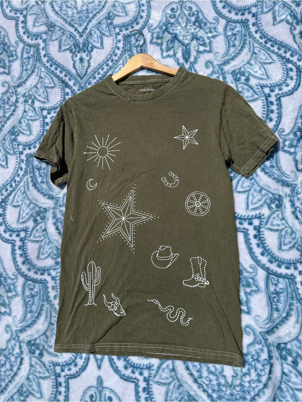 Maurices Olive Green Crewneck Graphic Tee